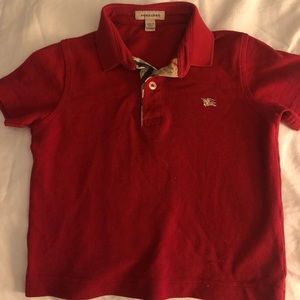 Boy’s Burberry red polo size 5